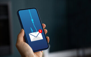 Phishing bait alert concept on a smartphone screen